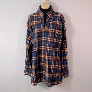David Harrison A size medium/ large plaid flannel dickie turtleneck dress blue